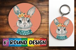 Lovely Bunny with Flowers Round Design Product Image 1