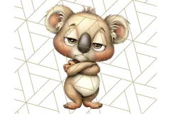 Adorable Angry Animals Clipart PNG, Cute Moody Faces Png Product Image 3