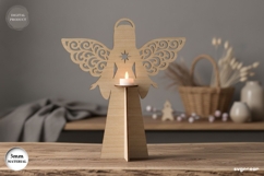 Christmas Angel Candle Stand Laser Cut | Glowforge | SVG Product Image 1