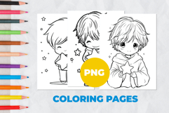 Cute boy with a star Coloring Pages | Coloring book Product Image 1