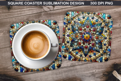 Christmas Coaster Sublimation, Christmas Coaster PNG Design Product Image 1