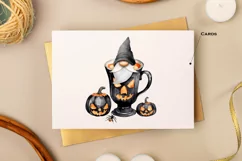 Watercolor Halloween gnome in tea mug, Gnome PNG Product Image 6