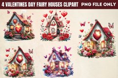 Valentines Day Fairy Houses Clipart PNG Product Image 1