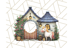 Princess Castle Clipart PNG, Enchanted Garden Artwork Product Image 3