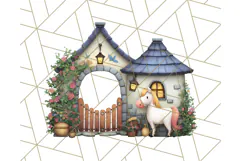Princess Castle Clipart PNG, Enchanted Garden Artwork Product Image 3