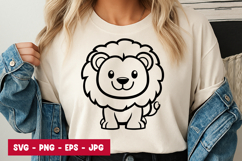 Cute Cartoon Lion Outline Product Image 1