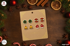 Christmas Stud Earrings Laser Cut | Jewerly SVG | Glowforge Product Image 1