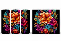 Floral Tumbler Design. Flowers Tumbler Sublimation Product Image 2
