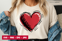 Hand Drawn Scribble Heart SVG PNG Product Image 1