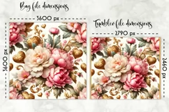 Vintage Floral Lunch Bag Design | Baroque Peony Flowers Product Image 2