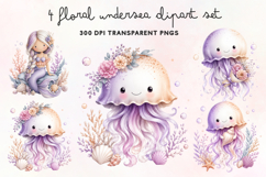 Floral Undersea Clipart Set PNG Product Image 1