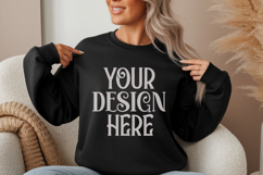 Gildan 18000 Black Sweatshirt mockup Product Image 1