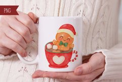 Christmas gingerbread watercolor. Kawaii clipart cute winter Product Image 7