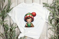 Girl Enjoy Hot Drink Clipart Product Image 2