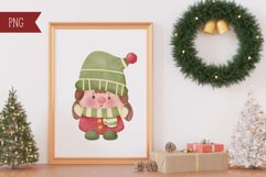 Christmas gnome watercolor kawaii clipart Happy new year Product Image 7