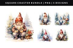 Gnome Square Coaster Design | Square Coaster PNG Product Image 9
