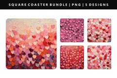 Heart Square Coaster Design | Square Coaster PNG Product Image 1