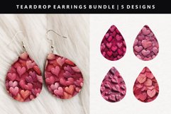 Heart Teardrop Earring Sublimation PNG Design Product Image 1