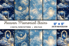 Heaven Memorial Stairs Angels Background JPG Product Image 1