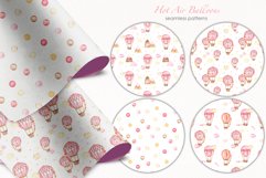 Hot air balloon pink watercolor Product Image 7