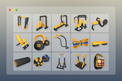 Gym Equipment 3D Icon Pack Product Image 7