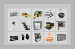 Public Transportation 3D Icon Set Product Image 7