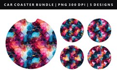 Alcohol Ink Keychain And Car Coaster Sublimation Design Product Image 1