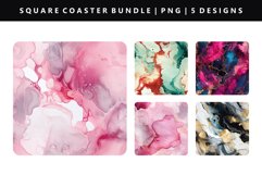 Alcohol Ink Square Coaster Design | Square Coaster PNG Product Image 1