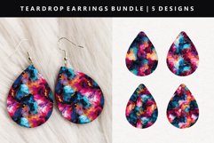 Alcohol Ink Teardrop Earring Sublimation PNG Design Product Image 1