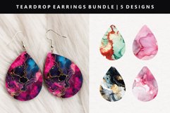 Alcohol Ink Teardrop Earring Sublimation PNG Design Product Image 1