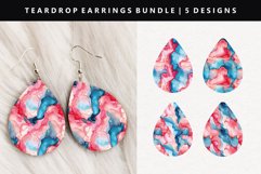 Alcohol Ink Teardrop Earring Sublimation PNG Design Product Image 1