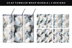 Alcohol Ink 20oz Tumbler Wrap | Sublimation PNG Design Product Image 1