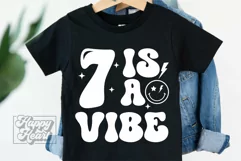 7 Is A Vibe SVG - 7th Birthday Retro - Seven Birthday Boy PN Product Image 2