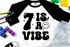 7 Is A Vibe SVG - 7th Birthday Retro - Seven Birthday Boy PN Product Image 3