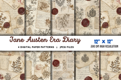 Jane Austen Era Diary Sheets JPG Product Image 1