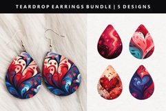 Valentine Teardrop Earring Sublimation PNG Design Product Image 1