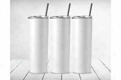 20oz Skinny Tumbler Mockup Full wrap| full view wrap mockup Product Image 7
