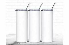 20oz Skinny Tumbler Mockup Full wrap| Full view wrap mockup Product Image 6