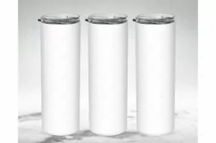3 Skinny 20oz Tumblers Mockup | Full view wrap mockup Product Image 7