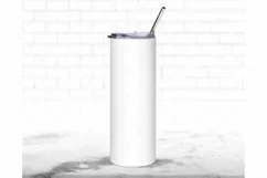 20oz Skinny Tumbler Mockup Full wrap | Full view wrap mockup Product Image 7