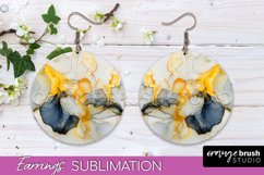 Marble Texture Round Earring Sublimation, Abstract Earrings Product Image 1