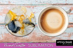 Marble Round Coaster Sublimation, Marble Car Coaster Design Product Image 1