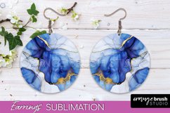Marble Texture Round Earring Sublimation, Abstract Earrings Product Image 1