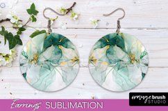 Marble Texture Round Earring Sublimation, Abstract Earrings Product Image 1