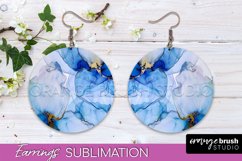 Marble Texture Round Earring Sublimation, Abstract Earrings Product Image 1