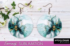 Marble Texture Round Earring Sublimation, Abstract Earrings Product Image 1