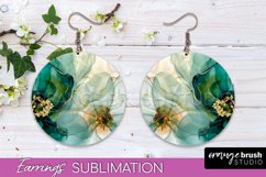 Marble Texture Round Earring Sublimation, Abstract Earrings Product Image 1