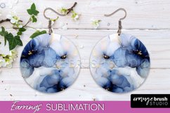 Marble Texture Round Earring Sublimation, Abstract Earrings Product Image 1