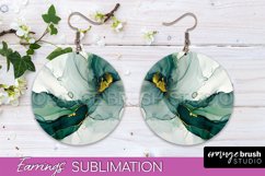 Marble Texture Round Earring Sublimation, Abstract Earrings Product Image 1