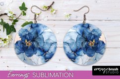 Marble Texture Round Earring Sublimation, Abstract Earrings Product Image 1